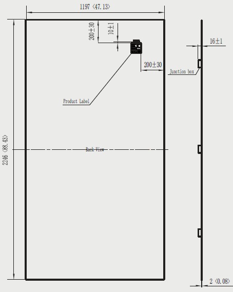 dimensión panel solar